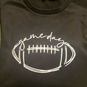 Game Day Football crew neck black and white.